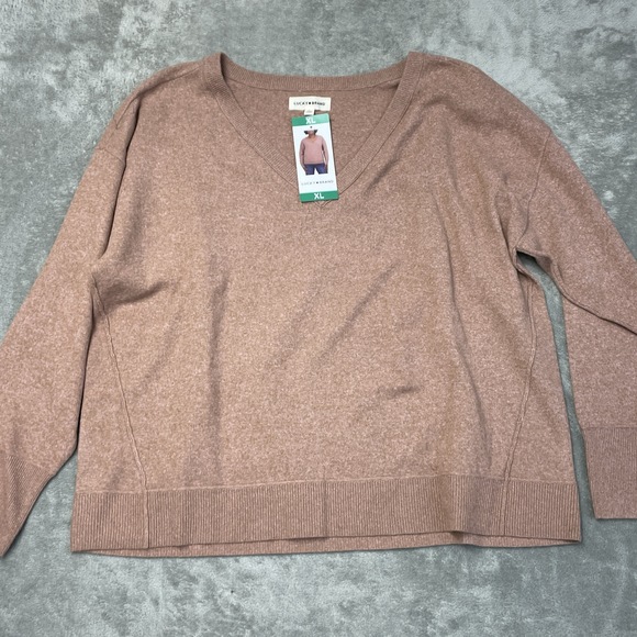 Lucky Brand Women's XL Pullover Sweater Pink e1217 - Picture 2 of 7